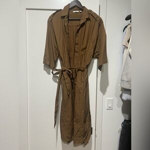 UNIQLO Brown Button-Front Cotton Dress